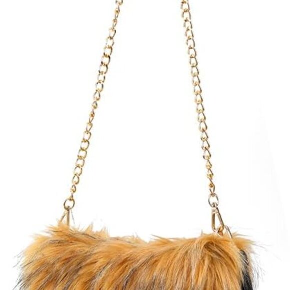 Evening Faux Fur Handbags for Women Furry Fluffy Fuzzy Bags Purse Crossbody Shou - Picture 2 of 6